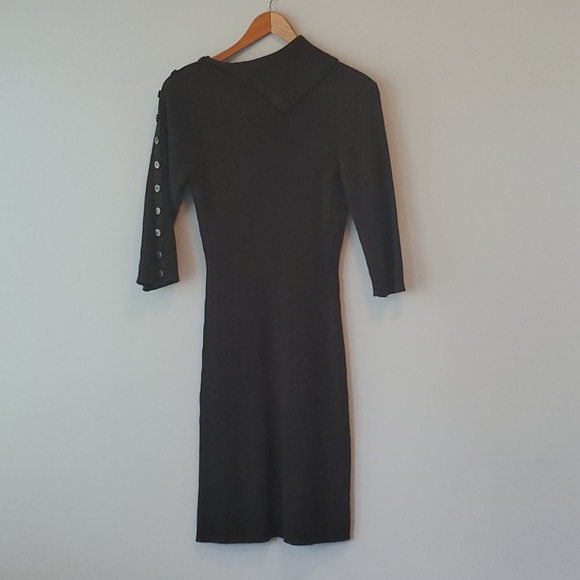 Cynthia Rowley Brown Ribbed Turtleneck Dress - Picture 5 of 7